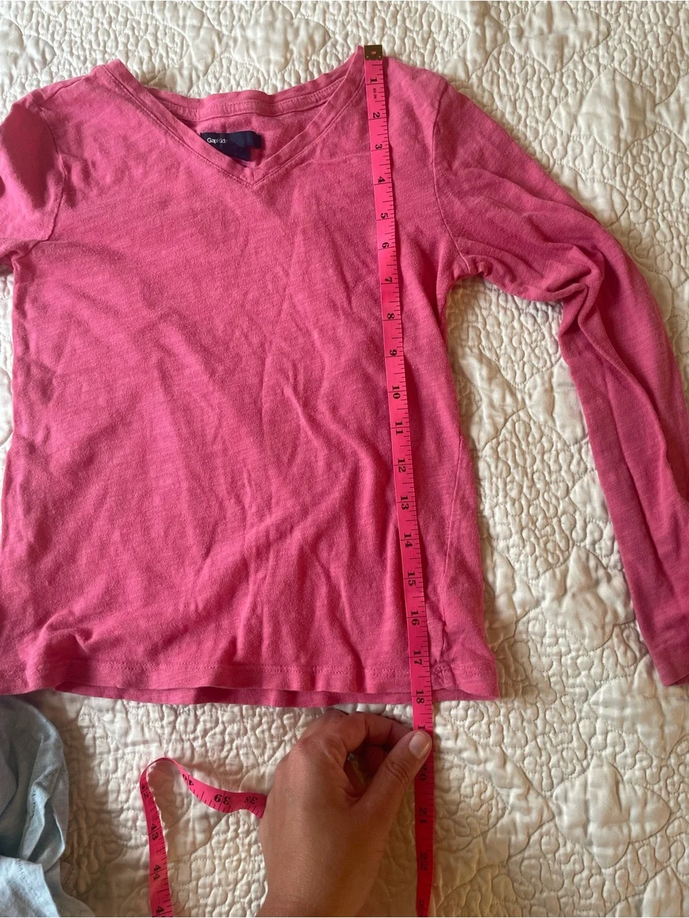 GAP Kids Light Gray Graphic Raglan Tee with Pink Layered Neck